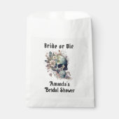 ゴシックスカル花嫁またはダイブライダルシャワーの好意バッグ フェイバーバッグ (正面)