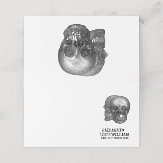 ゴシックスカル表座席表またはエスコートカード プレイスカード (外部開封)