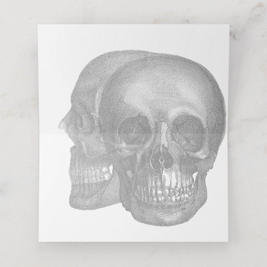 ゴシックスカル表座席表またはエスコートカード プレイスカード (内部開封)