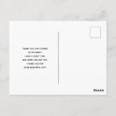 ゴシックスカル赤い花と金ゴールド葉-ありがとう ポストカード (裏面)