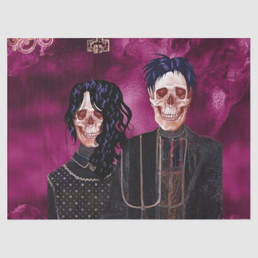 ゴシックスカル農家デクページティッシュペーパー 薄葉紙 (正面)