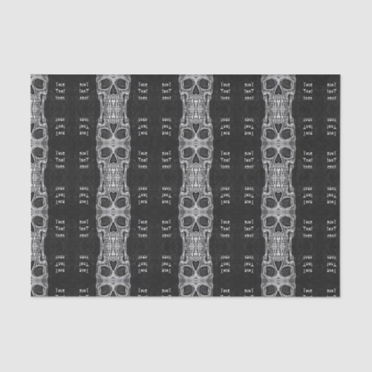 ゴシックスカル頭黒白模様 薄葉紙 (正面)