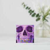 ゴシックスカル顔パユニークープルブルータトゥーショップ スクエア名刺 (スタンド正面)