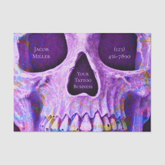 ゴシックスカル顔パユニークープルブルータトゥーショップ 薄葉紙 (正面)