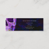 ゴシックスカル顔パープルブルータトゥーショップ スキニー名刺 (裏面)