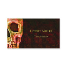 ゴシックスカル顔レッドグリーンタトゥーショップ