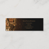 ゴシックスカル顔白熱［赤熱］光を放つ金ゴールドブラックタトゥーショップ コーリングカード (裏面)