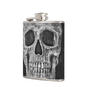 ゴシックスカル顔白黒カッコいいグランジ フラスク (左)