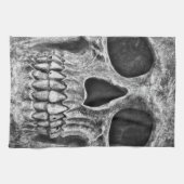 ゴシックスカル顔白黒クローズアップ キッチンタオル (横)