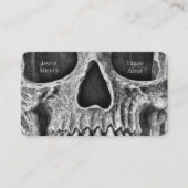 ゴシックスカル顔白黒タトゥーショップ 名刺 (正面)