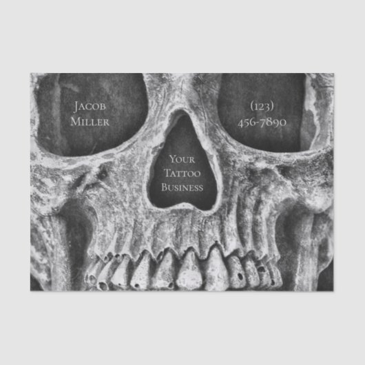 ゴシックスカル顔白黒タトゥーショップ 薄葉紙 (正面)