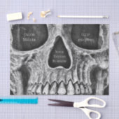 ゴシックスカル顔白黒タトゥーショップ 薄葉紙 (クラフト)