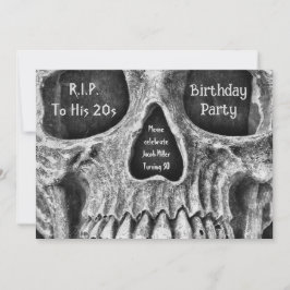 ゴシックスカル顔誕生日パーティーRIP To His 20 招待状
