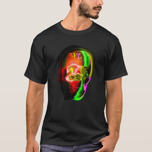 ゴシックスカル骨格抽象芸術 Tシャツ (正面)