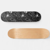 ゴシックスカル黒猫とクモのスケートボード スケートボード (横)