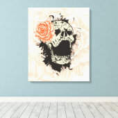 ゴシックスカル&オレンジバララッププリント キャンバスプリント (インサイチュ (ウッドフロア))