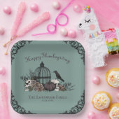 ゴシックスカル、カボチャ&紅葉感謝祭 ペーパープレート (パーティー)