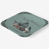 ゴシックスカル、カボチャ&紅葉感謝祭 ペーパープレート (傾斜あり)