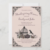 ゴシックスカル、カボチャ&紅葉感謝祭 招待状 (正面)