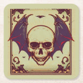 ゴシックスカル スクエアペーパーコースター (正面)