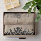 ゴシックスカル、ティール(緑がかった色)煙の目ephemera 薄葉紙 (ギフト)