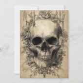 ゴシックスカル&バラアート 招待状 (正面)