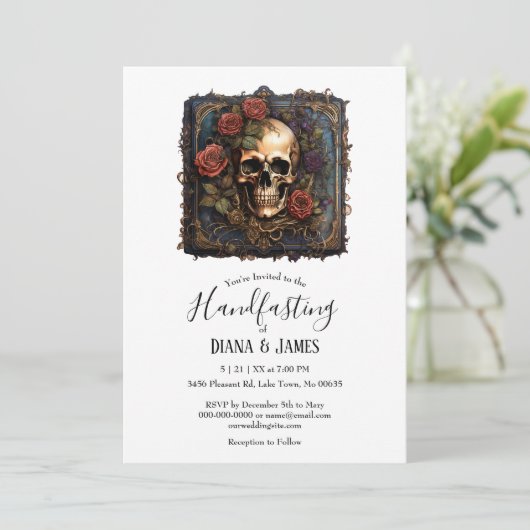 ゴシックスカル&バラエレガント手打ち 招待状 (スタンド正面)