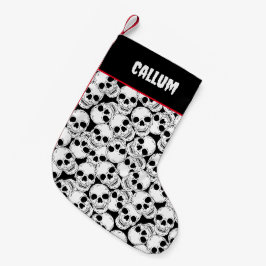 ゴシックスカル パターン(の模様が)ある スモールクリスマスストッキング