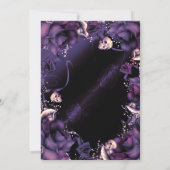 ゴシックスカル&パープルバラハロウィン結婚ズ 招待状 (裏面)