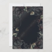 ゴシックスカル&ブラックバラハロウィン結婚ズ 招待状 (裏面)