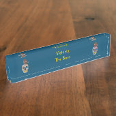 ゴシックスカル&ラットハロウィンカスタム デスクネームプレート (側面)