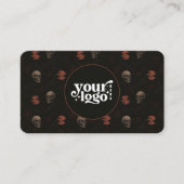 ゴシックスカル&ラヴェンズダークハロウィーンQRコード 名刺 (正面)