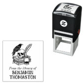 ゴシックスカル、レイベン、クイル&インク図書名 セルフインキングスタンプ (インサイチュ)