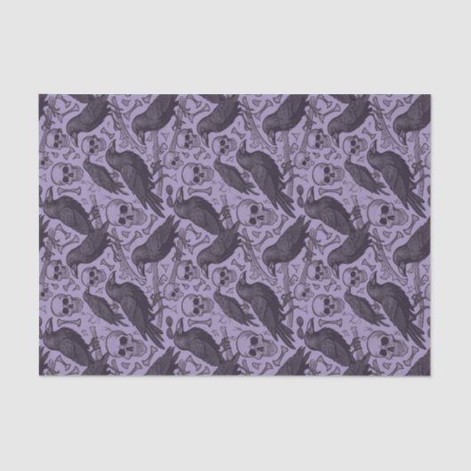 ゴシックスカル&レイヴンインパープルミッドナイトマカーブル 薄葉紙 (正面)