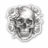 ゴシックスカル（牡丹の防水性） シール (正面)