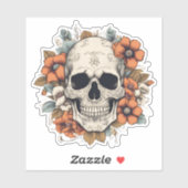 ゴシックスカル（花）防水 シール (シート)