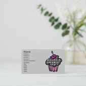 ゴシックスカルcrossbonesカップケーキ,名前,住所1,... 名刺 (スタンド正面)