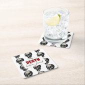 ゴシックスカル'Death Before Decaf' | 不気味おもしろい- スクエアペーパーコースター (インサイチュ)