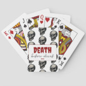 ゴシックスカル'Death Before Decaf' | 不気味おもしろい- トランプ (裏面)