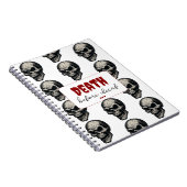 ゴシックスカル'Death Before Decaf' | 不気味おもしろい- ノートブック (右側)