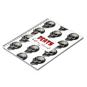 ゴシックスカル'Death Before Decaf' | 不気味おもしろい- ノートブック (左側)