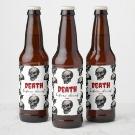 ゴシックスカル'Death Before Decaf' | 不気味おもしろい- ビールラベル