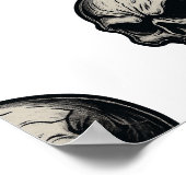 ゴシックスカル'Death Before Decaf' | 不気味おもしろい- ポスター (角)