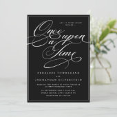 ゴシックスクリプトの黒い結婚式 Once Upon a Time 招待状 (スタンド正面)