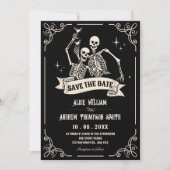 ゴシックスケルトンのクールな結婚式 セーブザデート (正面)