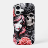 ゴシックスケルトンカップルスマホケース iPhone 16ケース (裏面)