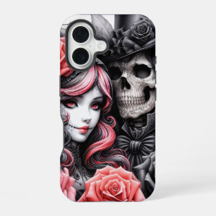 ゴシックスケルトンカップルスマホケース iPhone 16ケース