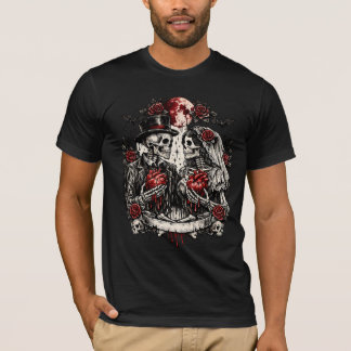 ゴシックスケルトンカップルバレンタインチーシャツ Tシャツ