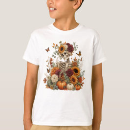 ゴシックスケルトンカボチャハロウィン Tシャツ