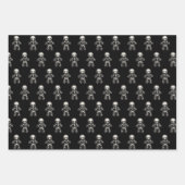 ゴシックスケルトンジンジャーブレッドマンホリデイ ラッピングペーパーシート (正面)